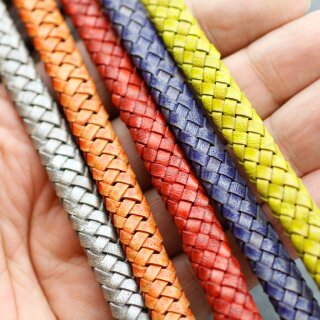 1 m Braided Leather 10x5 mm