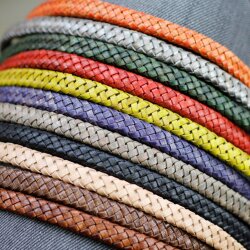 1 m Braided Leather 10x5 mm