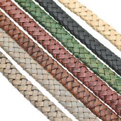 1 m Braided Leather 10x5 mm