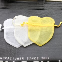 10pcs Heart shaped organza pouches, 8*10 cm Organza Bags, Wedding Favor Bags,Sheer bags,Party Gift Bags, Jewelry Pouch, Drawstring Bags,Candy Bag