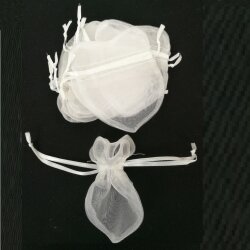 Heart shaped organza pouches, 8*10 cm