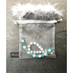 10 Organza pouches with Feather 10x15 cm