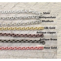 3,5 mm Round Rolo Chain for jewelry making, Gold Chain, Silver Chain, Brass Chain, Antique Coper, Antique Silver Chain, 100 cm