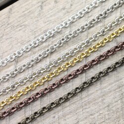 3,5 mm Round Rolo Chain for jewelry making, Gold Chain, Silver Chain, Brass Chain, Antique Coper, Antique Silver Chain, 100 cm