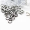 100 Runde Binderinge Messing 5*1 mm altsilber