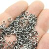 100 Brass open Jump Rings 5*1 mm, Antique Silver