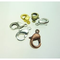 20 Brass Lobster Clasps 12 mm