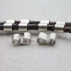 10 Double Hole Crimp Beads Connectors Findings 16x6 mm (Ø 10-6 mm)