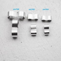 10 Double Hole Crimp Beads Connectors Findings 16x6 mm (Ø 10-6 mm)