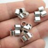 10 Double Hole Crimp Beads Connectors Findings 16x6 mm (Ø 10-6 mm)