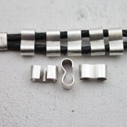 10  Metallperlen Klemmen, Schiebeperlen 15x7 mm ( 5-6 mm)