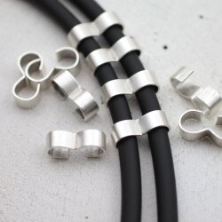 10 Messing Metallperlen Klemmen, Schiebeperlen 24x7 mm (...