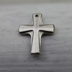 10 Cross Pendants 19x15 mm, Antique Silver