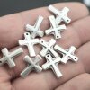 10 Cross Pendants 19x15 mm, Antique Silver