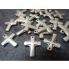 10 Cross Pendants 19x15 mm, Antique Silver