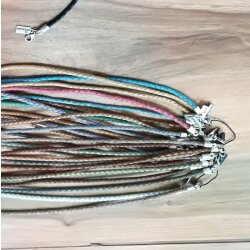 braided leather necklace, thickness 4 mm, 90 cm