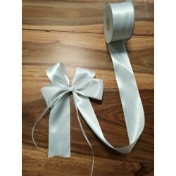 SATIN RIBBON 25 m x 6 mm gift cord, gift ribbon, dobble sided, white