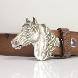 Antique Silver Belt buckle Horsehead, Western belt buckle