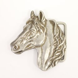 Antique Silver Belt buckle Horsehead, Western belt buckle