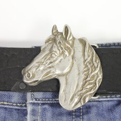 Antique Silver Belt buckle Horsehead, Western belt buckle