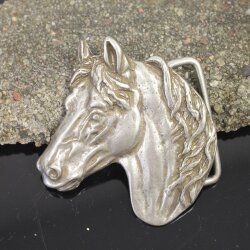 Antique Silver Belt buckle Horsehead, Western belt buckle