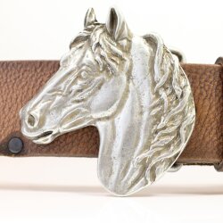 Pferdekopf Grtelschnalle, 6,9x6,6 cm