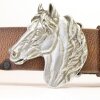 Antique Silver Belt buckle Horsehead, Western belt buckle