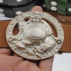 Belt Buckle Buddha, rose mother-of-pearl 8,5x7,2 cm