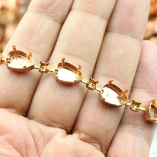Armband Fassung fr Swarovski Stein 4320 Pearshape 14x10mm und 1088 ss19 (4mm)