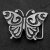 Belt Buckle Butterfly with ornaments, 8,0x5,5 cm