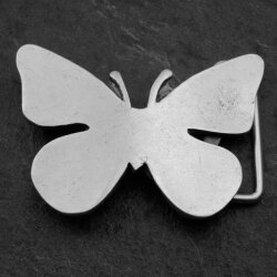 Belt Buckle Butterfly, 8,0x5,5 cm, Antique Silver