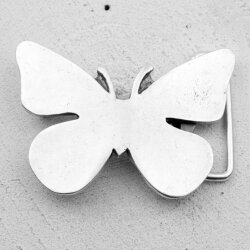 Belt Buckle Butterfly, 8,0x5,5 cm, Antique Silver