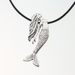 Meerjungfrau, Meerjungfrau Anhnger 5,9*2,2 cm, Altsilber