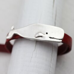 5 Moby Dick Wal Schiebeperlen für DIY Schmuck, altsilber