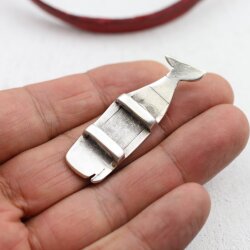 5 Moby Dick Wal Schiebeperlen für DIY Schmuck, altsilber