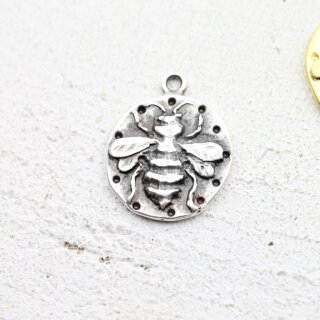 10 Bienen Anhnger 20 mm ( 2 mm), altsilber