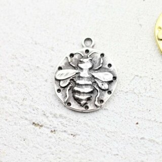 10 Bienen Anhnger 20 mm ( 2 mm), altsilber