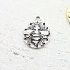 10 Bienen Anhänger 20 mm (Ø 2 mm), altsilber