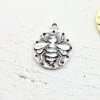 10 Bienen Anhänger 20 mm (Ø 2 mm), altsilber