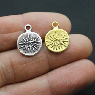 10 Augen Anhnger, Augen Charms altsilber