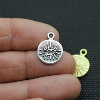 10 Augen Anhnger, Augen Charms altsilber
