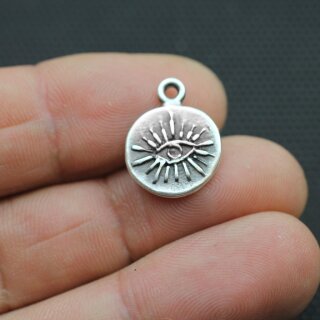 10 Augen Anhnger, Augen Charms altsilber