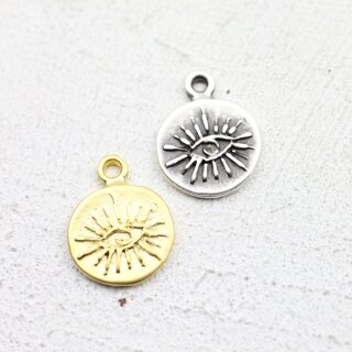 10 Augen Anhnger, Augen Charms altsilber