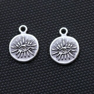 10 Augen Anhnger, Augen Charms altsilber