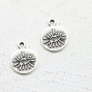 10 Augen Anhnger, Augen Charms altsilber