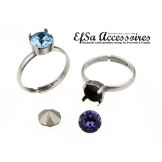 Ring Fassung, Gr. 16 fr 8 mm Chatons oder Rivoli Swarovski Stein