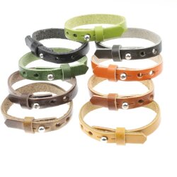 Fern Green Leather Wrapped Bracelets