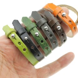 Fern Green Leather Wrapped Bracelets