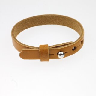 Leather Bangle Camel - adjustable