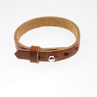 Lederarmband Cognac Braun - für Schiebeperlen